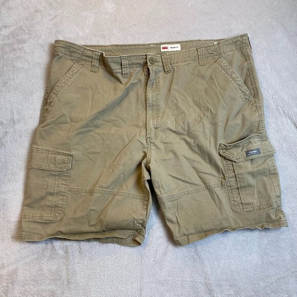 Wrangler Mens Khaki Cargo Shorts Size 48 Cotton Blend Durable - Picture 13 of 13